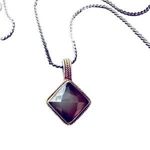 Anna Beck 925 Sterling Silver & Stone Pendant & Chain Necklace